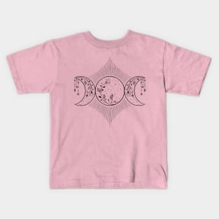 Triple moon Goddess Witch Wicca Symbol Kids T-Shirt